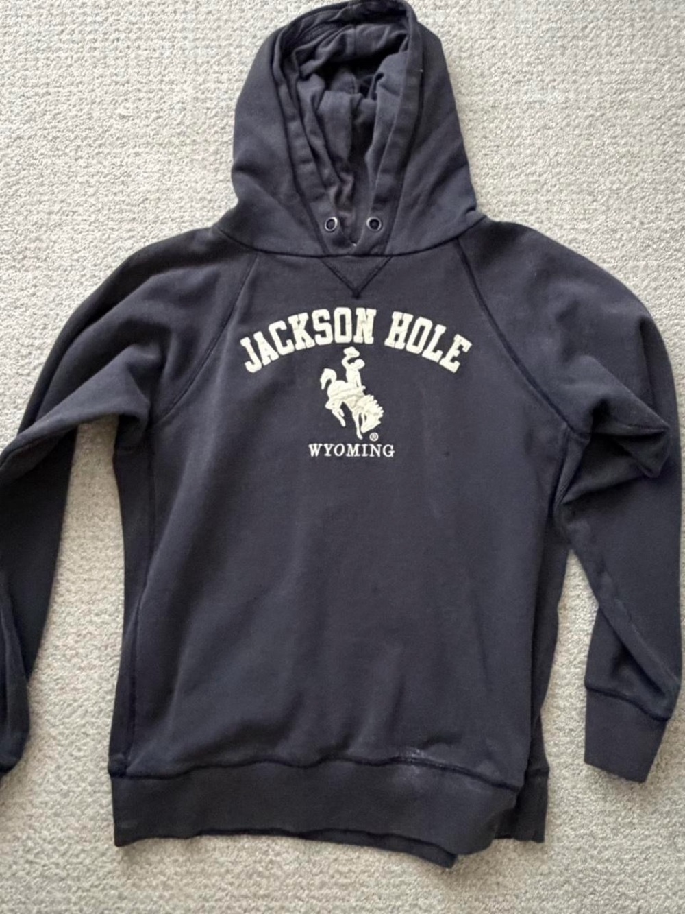 Blue 84 Black Hoodie with Teal Logo Tag